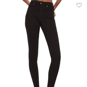 TOPSHOP HIGH WAISTED BLACK SKINNY JEANS